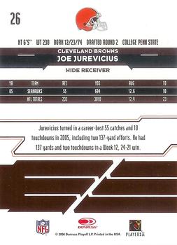 2006 Leaf Rookies & Stars Longevity #26 Joe Jurevicius Back