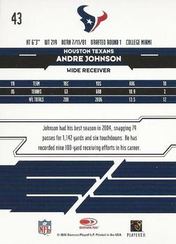 2006 Leaf Rookies & Stars Longevity #43 Andre Johnson Back