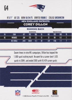 2006 Leaf Rookies & Stars Longevity #64 Corey Dillon Back