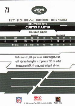 2006 Leaf Rookies & Stars Longevity #73 Curtis Martin Back