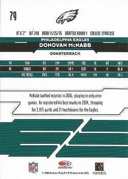 2006 Leaf Rookies & Stars Longevity #79 Donovan McNabb Back