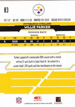 2006 Leaf Rookies & Stars Longevity #83 Willie Parker Back