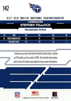 2006 Leaf Rookies & Stars Longevity #142 Stephen Tulloch Back