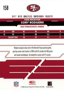 2006 Leaf Rookies & Stars Longevity #158 Cory Rodgers Back