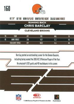 2006 Leaf Rookies & Stars Longevity #160 Chris Barclay Back