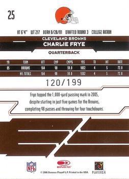 2006 Leaf Rookies & Stars - Longevity Silver #25 Charlie Frye Back