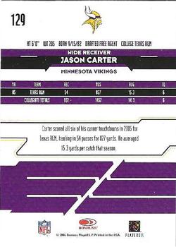 2006 Leaf Rookies & Stars Longevity - Sapphire #129 Jason Carter Back