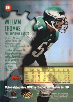 1997 Stadium Club #58 William Thomas Back
