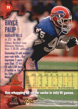 1997 Stadium Club #71 Bryce Paup Back