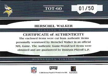 2006 Playoff Absolute Memorabilia - Tools of the Trade Material Double Blue #TOT-60 Herschel Walker Back