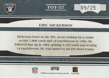 2006 Playoff Absolute Memorabilia - Tools of the Trade Red Spectrum #TOT-57 Eric Dickerson Back