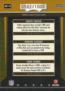 2006 Playoff Contenders - Award Winners #AW-43 Archie Griffin / Howard Cassady / Eddie George Back