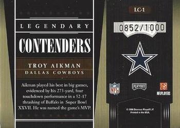 2006 Playoff Contenders - Legendary Contenders #LC-1 Troy Aikman Back