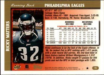 1997 Topps #70 Ricky Watters Back