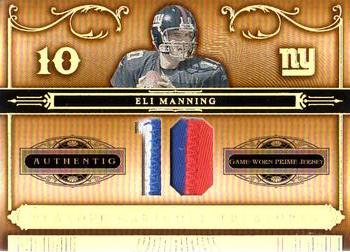 2006 Playoff National Treasures - Material Jersey Numbers Prime #82 Eli Manning Front