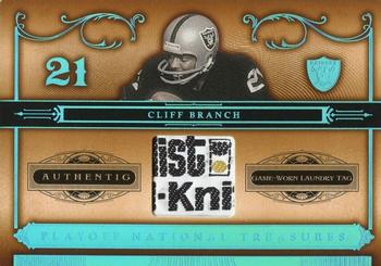 2006 Playoff National Treasures - Material Prime Laundry Tag #44 Cliff Branch Front