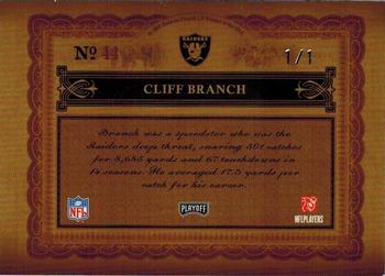 2006 Playoff National Treasures - Signature Platinum #44 Cliff Branch Back