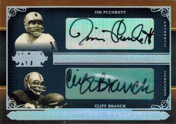 2006 Playoff National Treasures - Super Bowl Signatures #SB-PB2 Jim Plunkett / Cliff Branch Front
