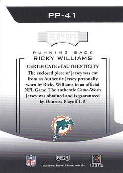 2006 Playoff Prestige - Prestigious Pros Jerseys Orange #PP-41 Ricky Williams Back
