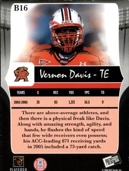 2006 Press Pass Legends - Bronze #B16 Vernon Davis Back