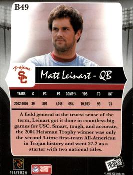 2006 Press Pass Legends - Bronze #B49a Matt Leinart Back
