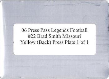 2006 Press Pass Legends - Press Plate Yellow #22 Brad Smith Back