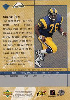 1997 Upper Deck #1 Orlando Pace Back