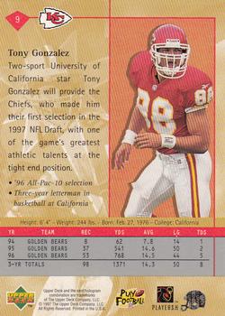 1997 Upper Deck #9 Tony Gonzalez Back