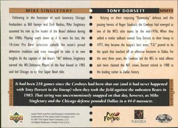 1997 Upper Deck Legends - Marquee Matchups #MM19 Tony Dorsett / Mike Singletary Back