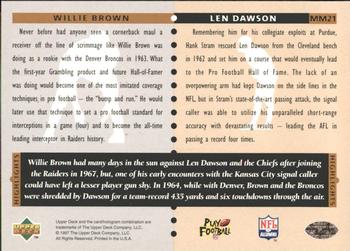 1997 Upper Deck Legends - Marquee Matchups #MM21 Len Dawson / Willie Brown Back