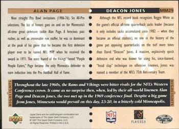 1997 Upper Deck Legends - Marquee Matchups #MM29 Deacon Jones / Alan Page Back