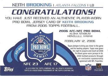 2006 Topps - All-Pro Relics #AP-KB Keith Brooking Back