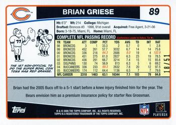 2006 Topps - Black #89 Brian Griese Back