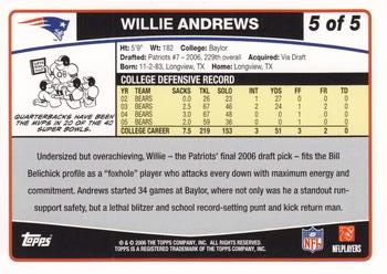 2006 Topps - New England Patriots #5 Willie Andrews Back