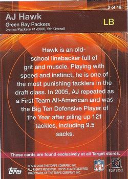 2006 Topps - Red Hot Rookies #3 A.J. Hawk Back