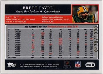 2006 Topps Super Bowl XL Card Show #10 Brett Favre Back