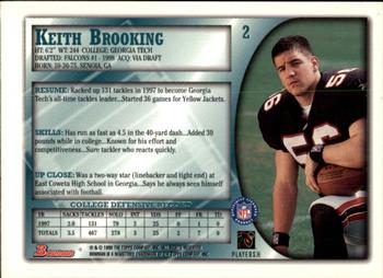 1998 Bowman #2 Keith Brooking Back