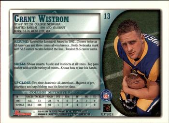 1998 Bowman #13 Grant Wistrom Back
