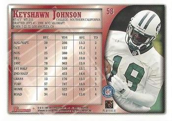 1998 Bowman #58 Keyshawn Johnson Back