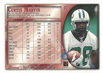 1998 Bowman #80 Curtis Martin Back