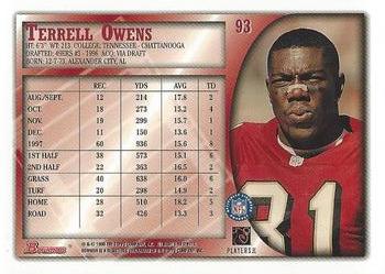 1998 Bowman #93 Terrell Owens Back