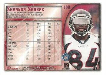 1998 Bowman #108 Shannon Sharpe Back