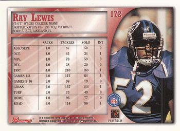 1998 Bowman #172 Ray Lewis Back