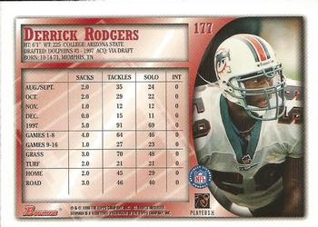 1998 Bowman #177 Derrick Rodgers Back