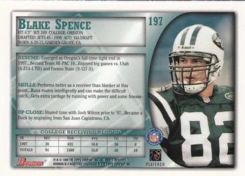1998 Bowman #197 Blake Spence Back