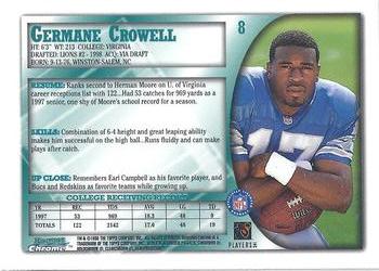 1998 Bowman Chrome #8 Germane Crowell Back