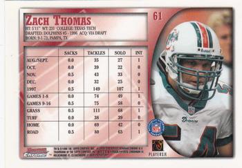 1998 Bowman Chrome #61 Zach Thomas Back