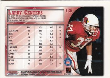 1998 Bowman Chrome #136 Larry Centers Back
