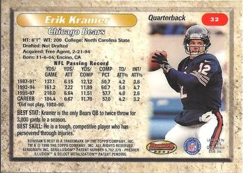 1998 Bowman's Best #32 Erik Kramer Back