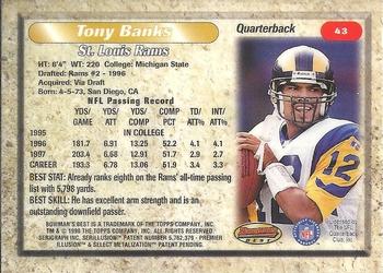 1998 Bowman's Best #43 Tony Banks Back